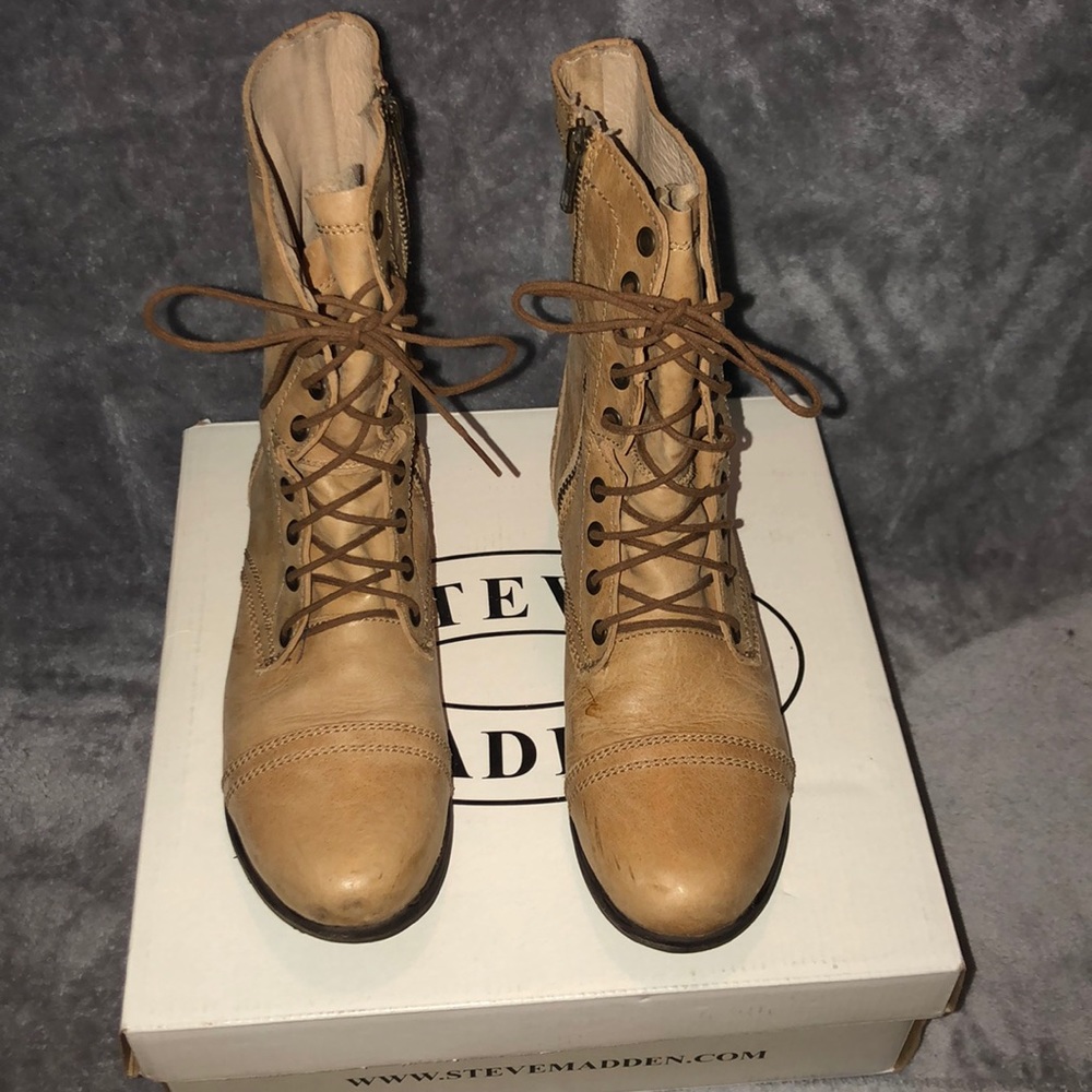Steve Madden Tan Combat Boots